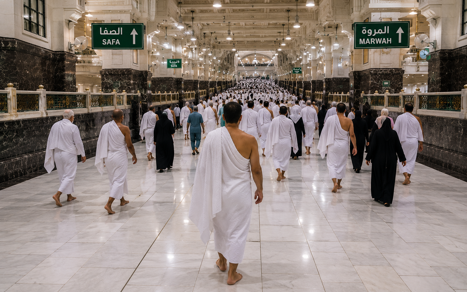 مشهد يرمز للسعي بين الصفا والمروة